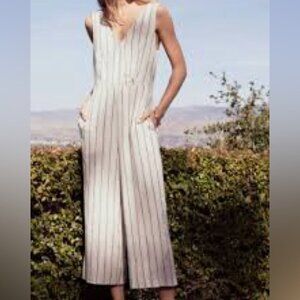 Gentle Fawn Arthur Linen tie back stripe jumpsuit Sz 2